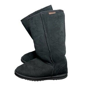 Original Jumbo UGG Australia Black Sheepskin Tall Boots Women’s Size 9